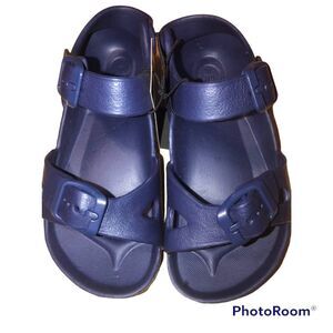 Swiggles Sz M (7/8) Toddler Boys Navy Buckle Sandals NEW NWT